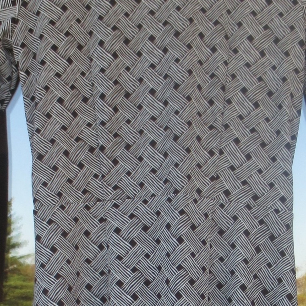 Loft dress basketweave print long sleeve office casual neutral size 2 - Picture 12 of 16